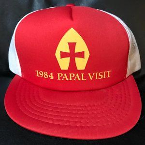 Vintage 1984 Pope John Paul II papal visit souvenir cap